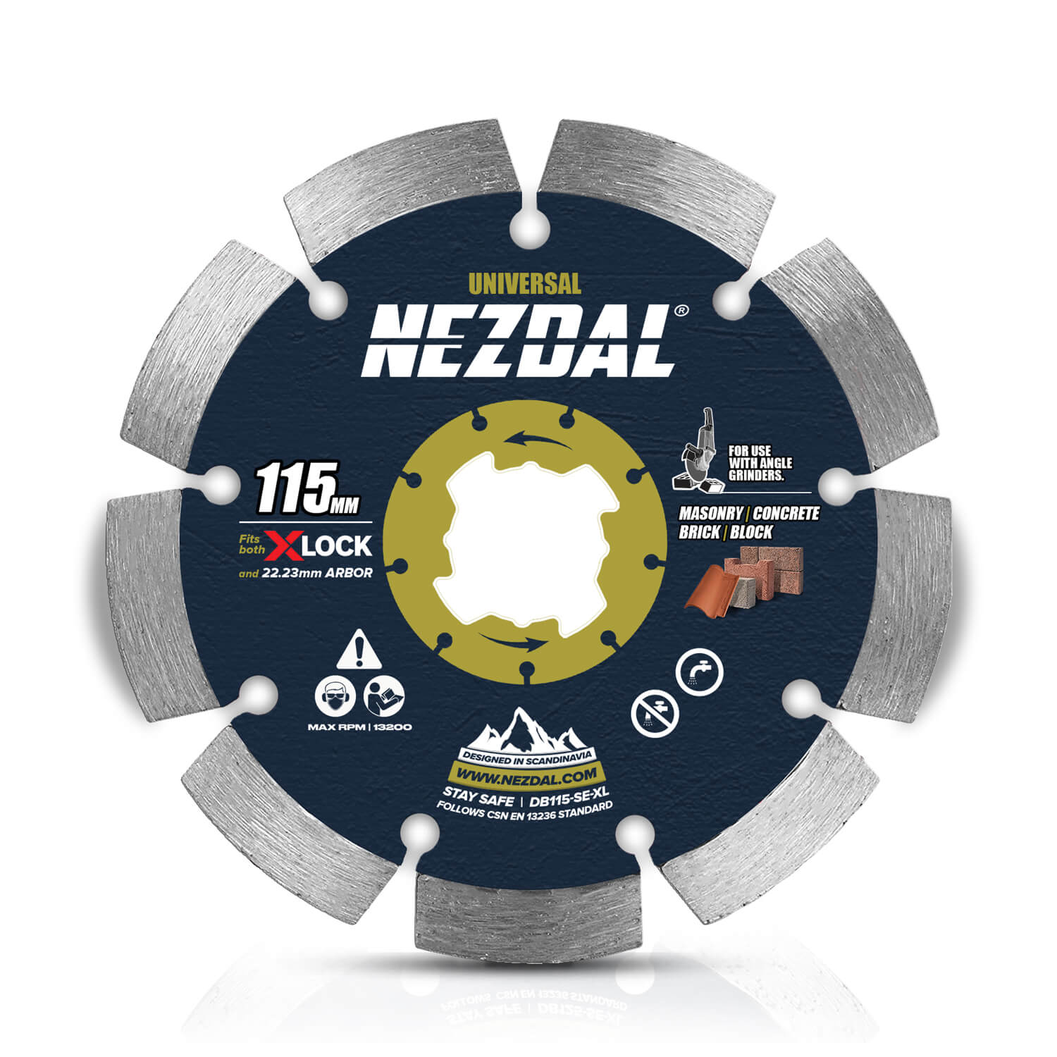 115mm | Concrete, Roof Tiles, Paving Stones | Universal | Angle grinder disc