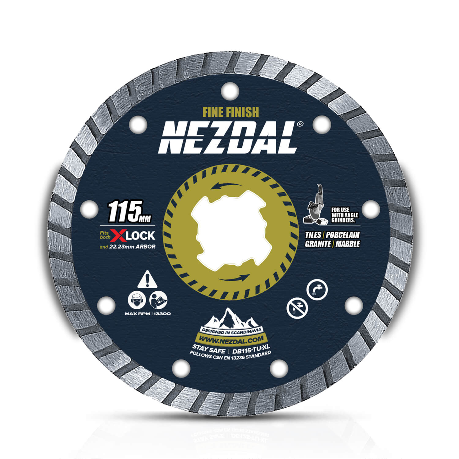 115mm | Tiles, Marble, Granite | Fine Finish | Angle grinder disc