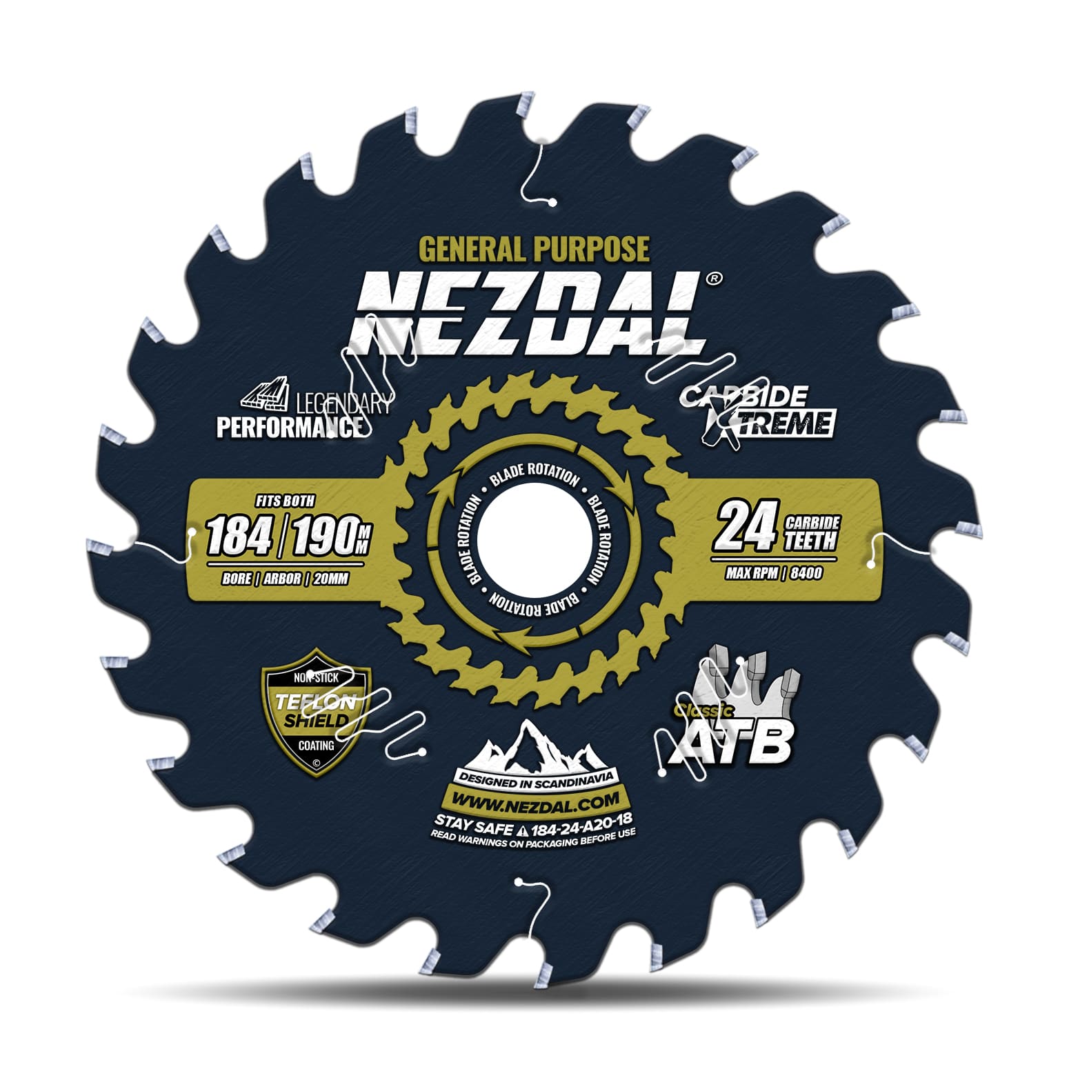 184/190mm | 24T | General Purpose | Wood | 20/16/15,87mm Arbor