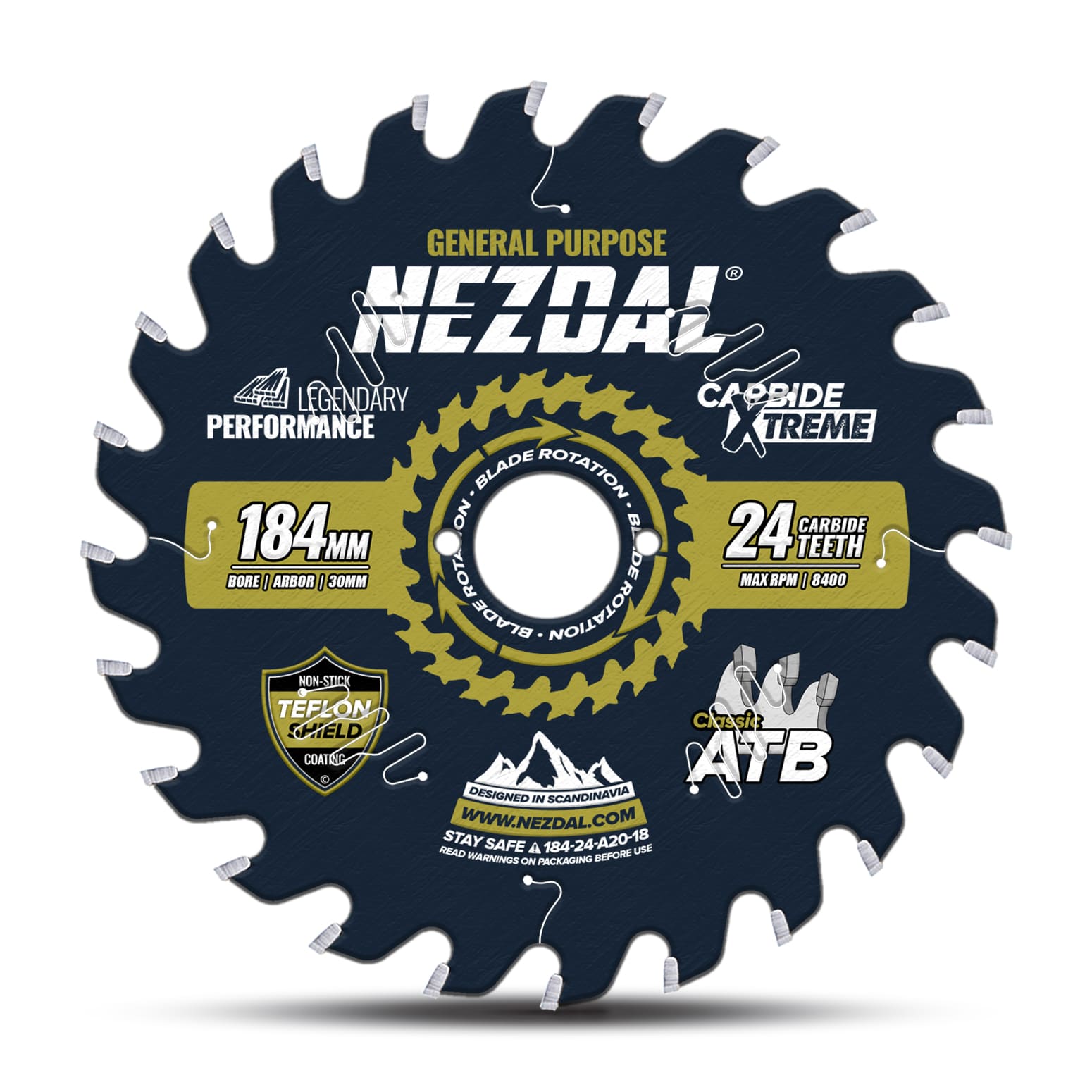 184mm | 24T | General Purpose | Wood | 30mm Arbor