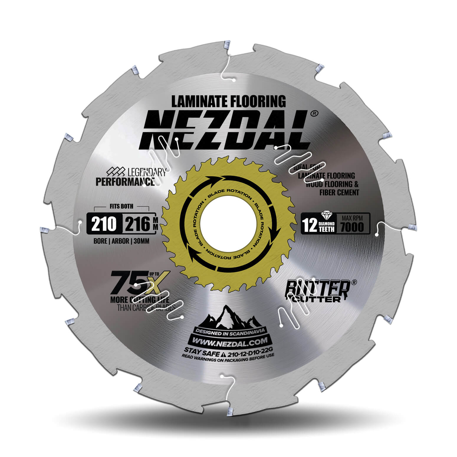 210/216mm | Laminate Flooring, Fibercement | Diamond Teeth | 75X Life