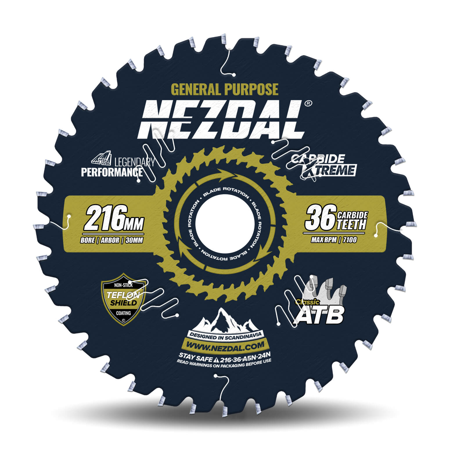 216mm | 36T | General Purpose | Wood | Miter Saw