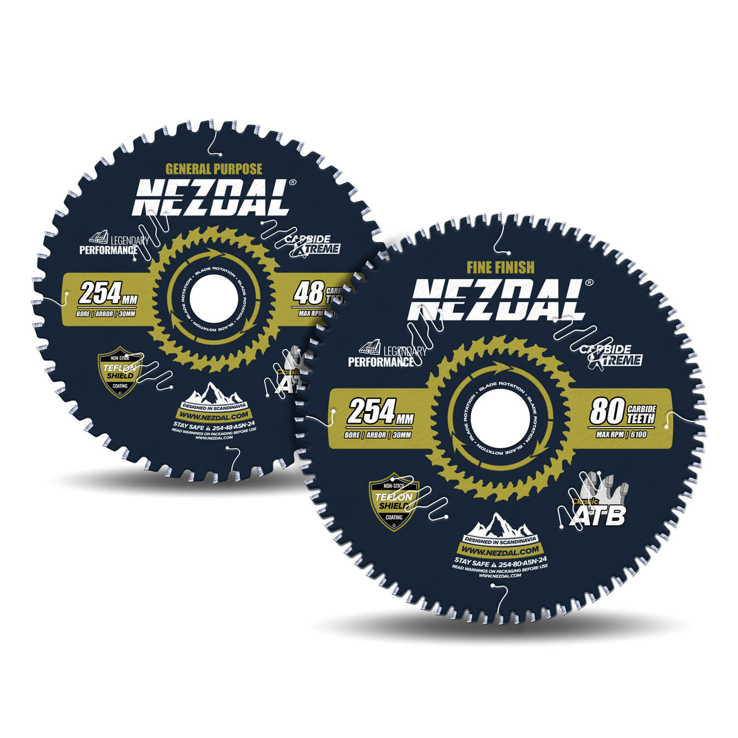 254mm Duo | 48, 80T | General Purpose, Fine Finish | Miter Saw