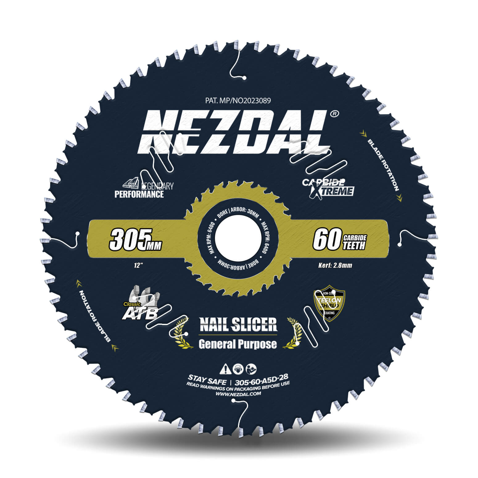 305mm | 60T | Wood & Nails | General Purpose | Nail-Slicer® | 15X Life