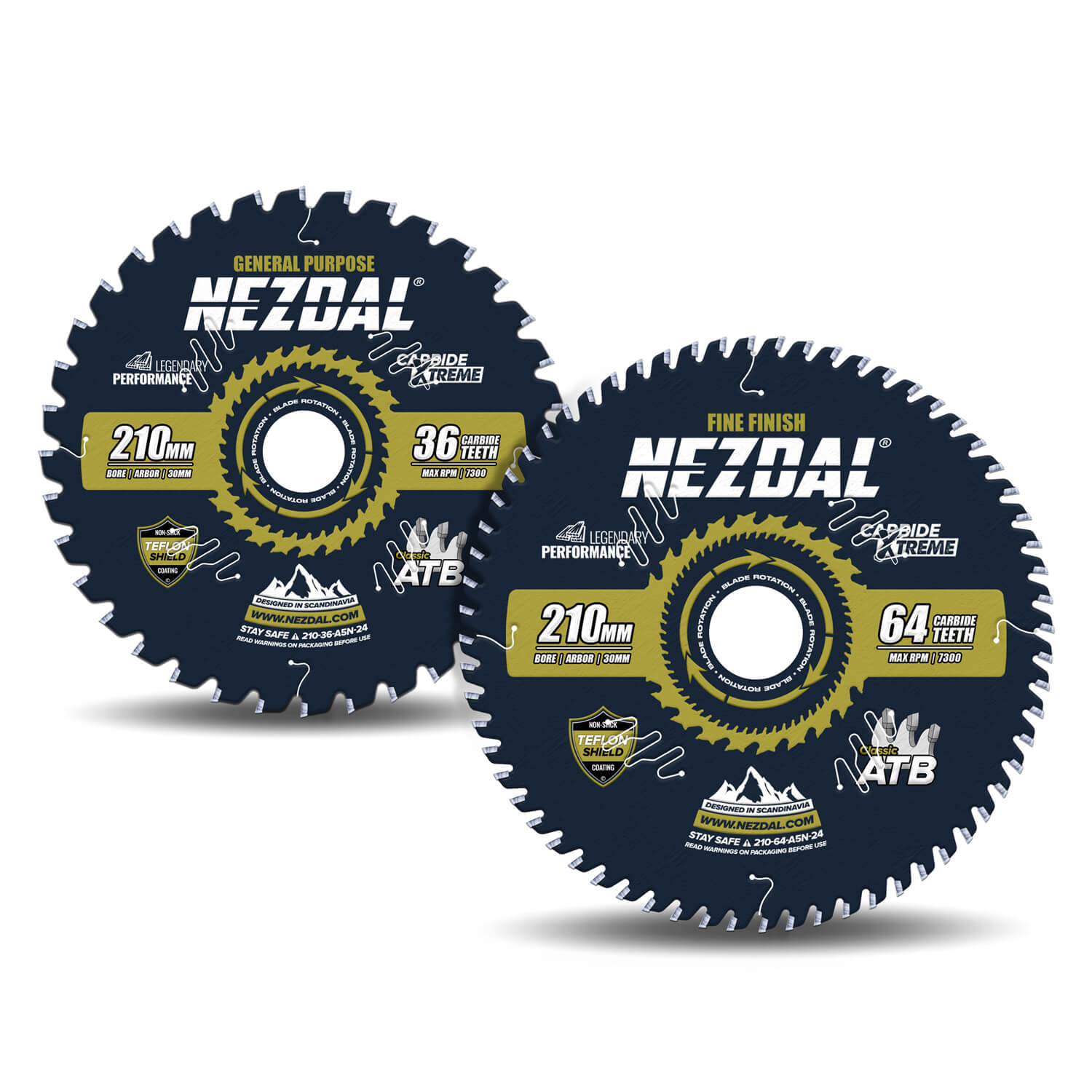 210mm Duo | 36, 64T | General Purpose, Fine Finish | Miter Saw