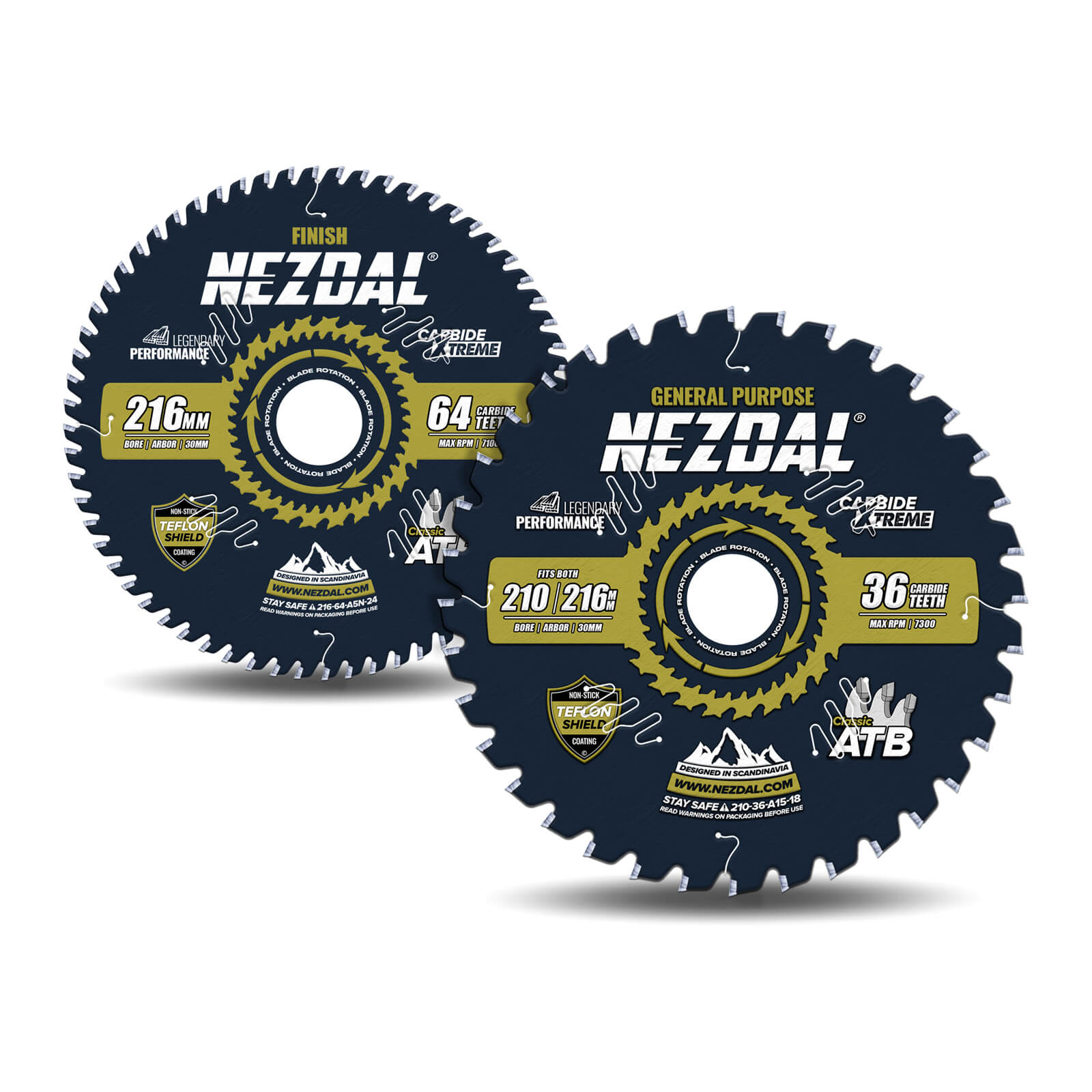 216mm Duo | 36, 64T | General Purpose, Fine Finish | Miter Saw