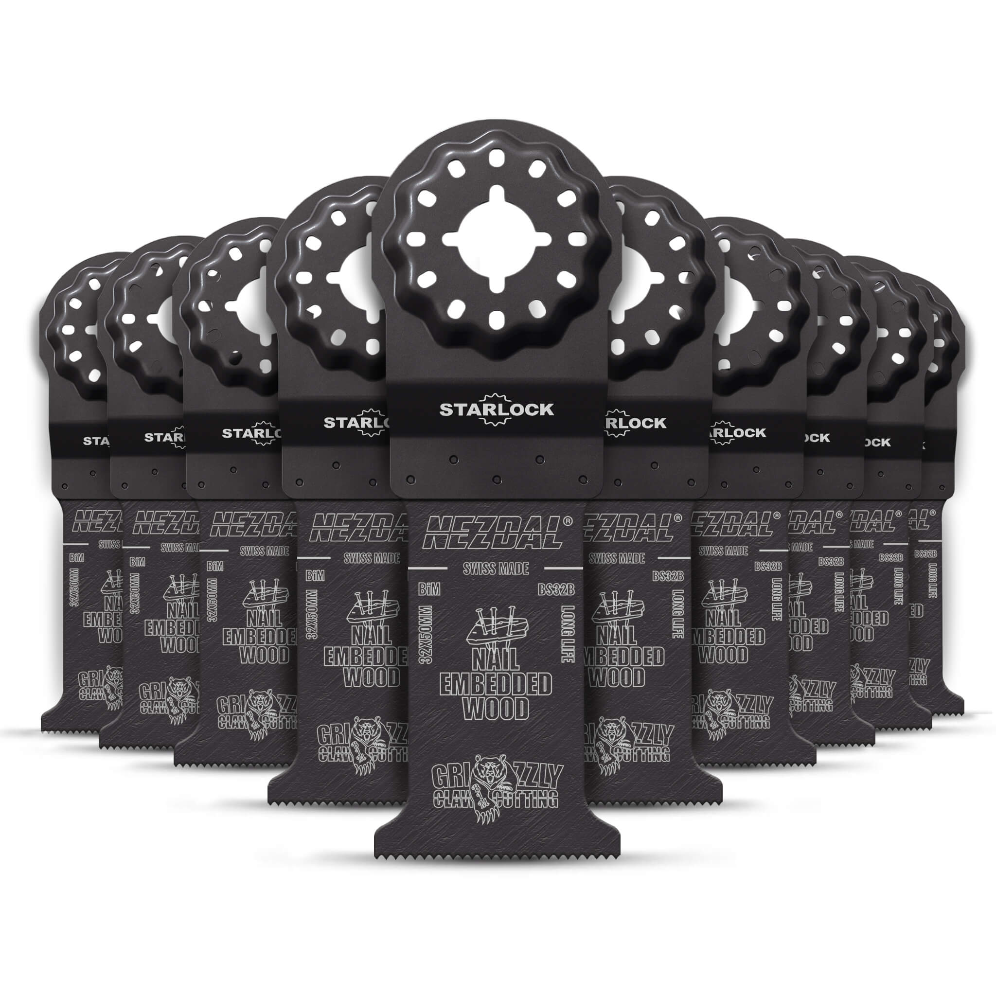 The Classic | Wood & Metal | 32x50mm | Durable Cuts | Starlock® | 10 pcs | Incl. Storage Box