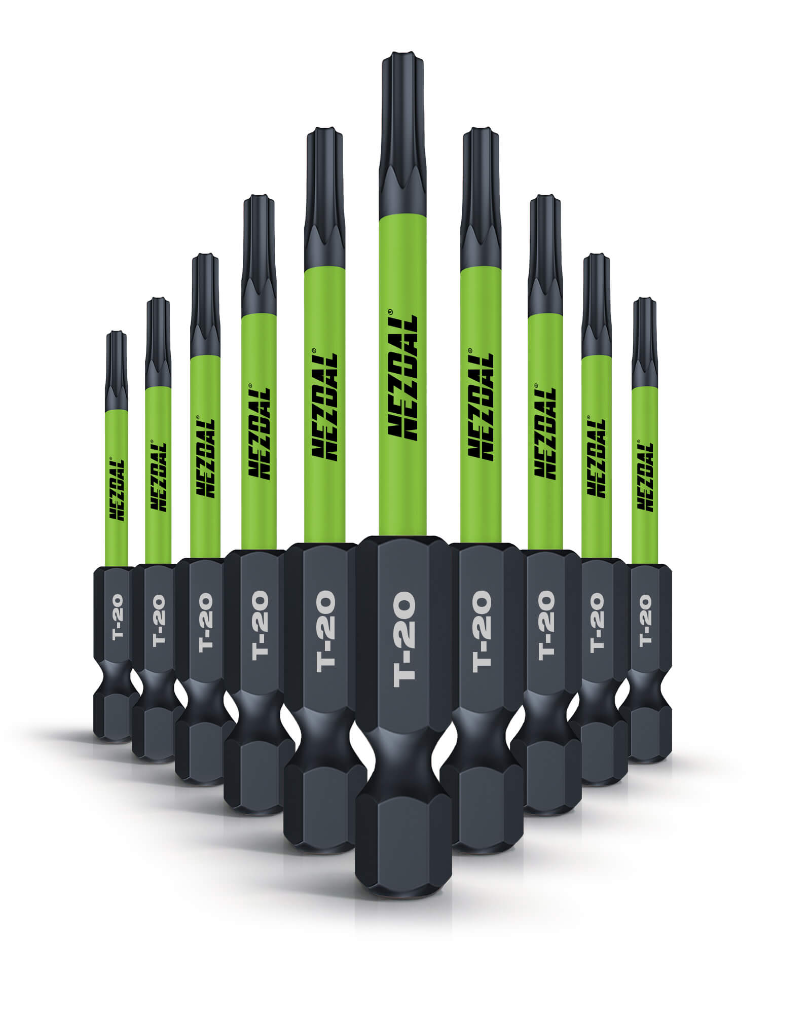 T20 | Bits | 60mm length | Color-coded | Perfect fit | For Impact & Drill Drivers | 10 pcs