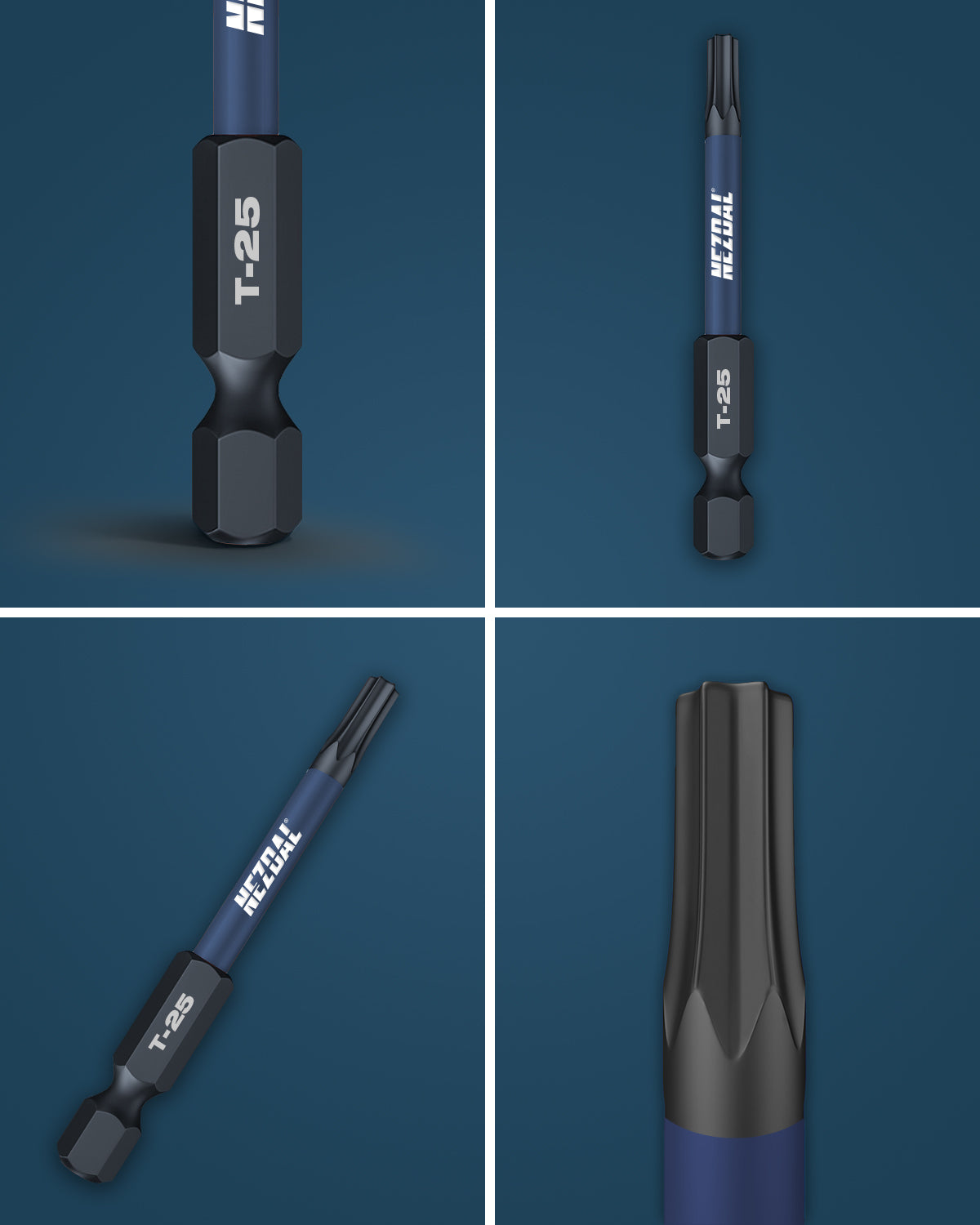 T25 | Bits | 60mm length | Color-coded | Perfect fit | For Impact & Drill Drivers | 5 pcs