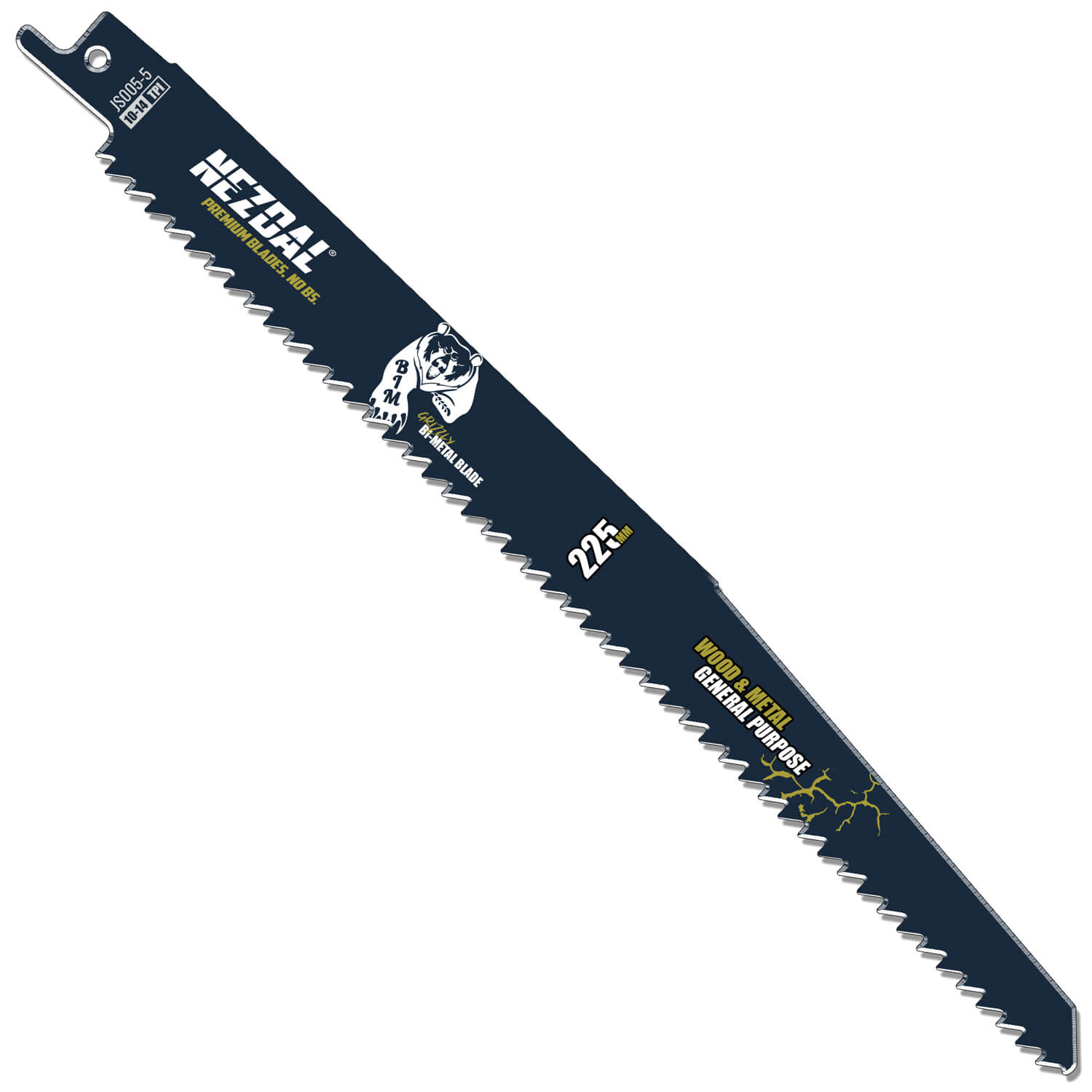 225mm | Multi-Material | Wood & Metal | Reciprocating Blades | 5 pcs