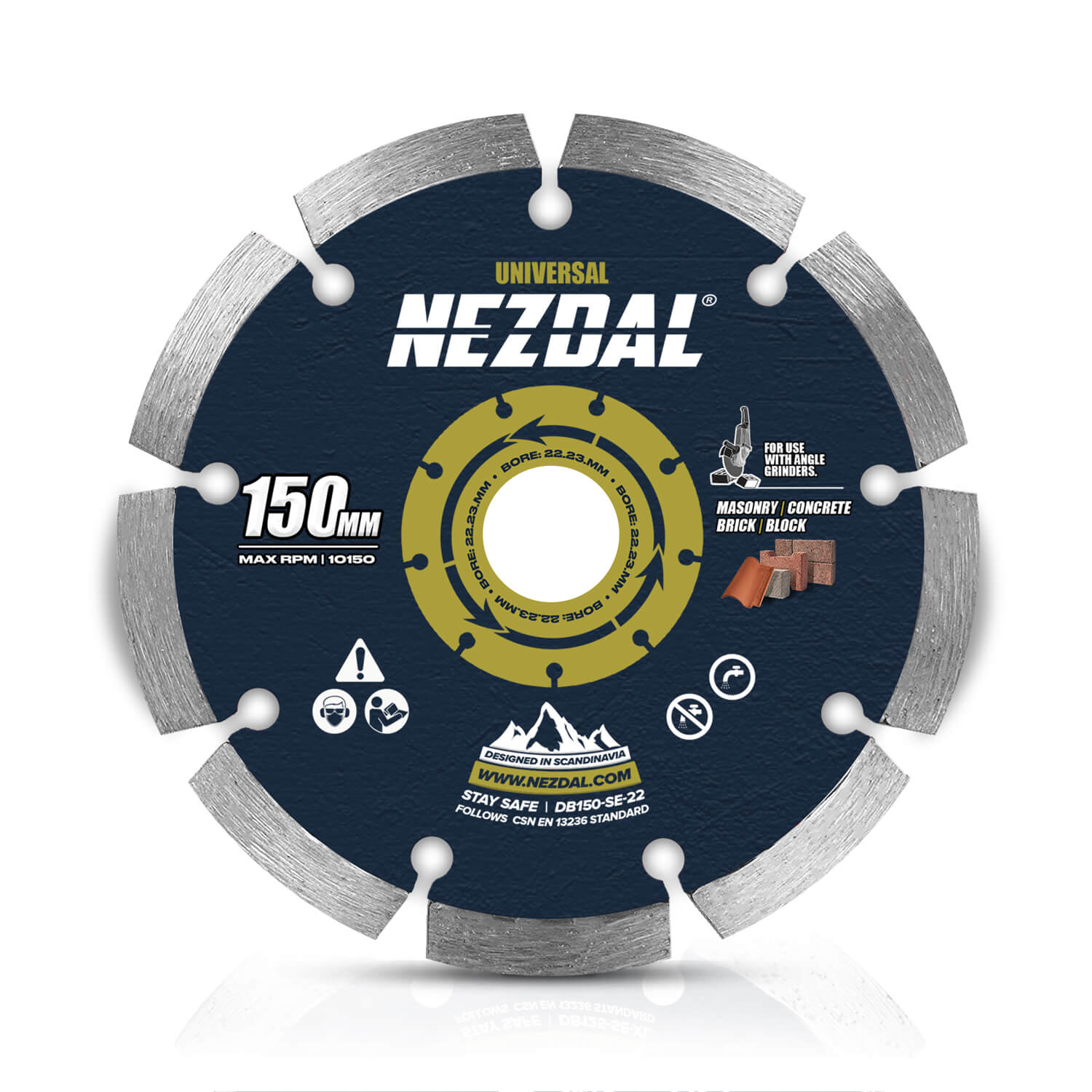 150mm | Concrete, Roof Tiles, Paving Stones | Universal | Angle grinder disc