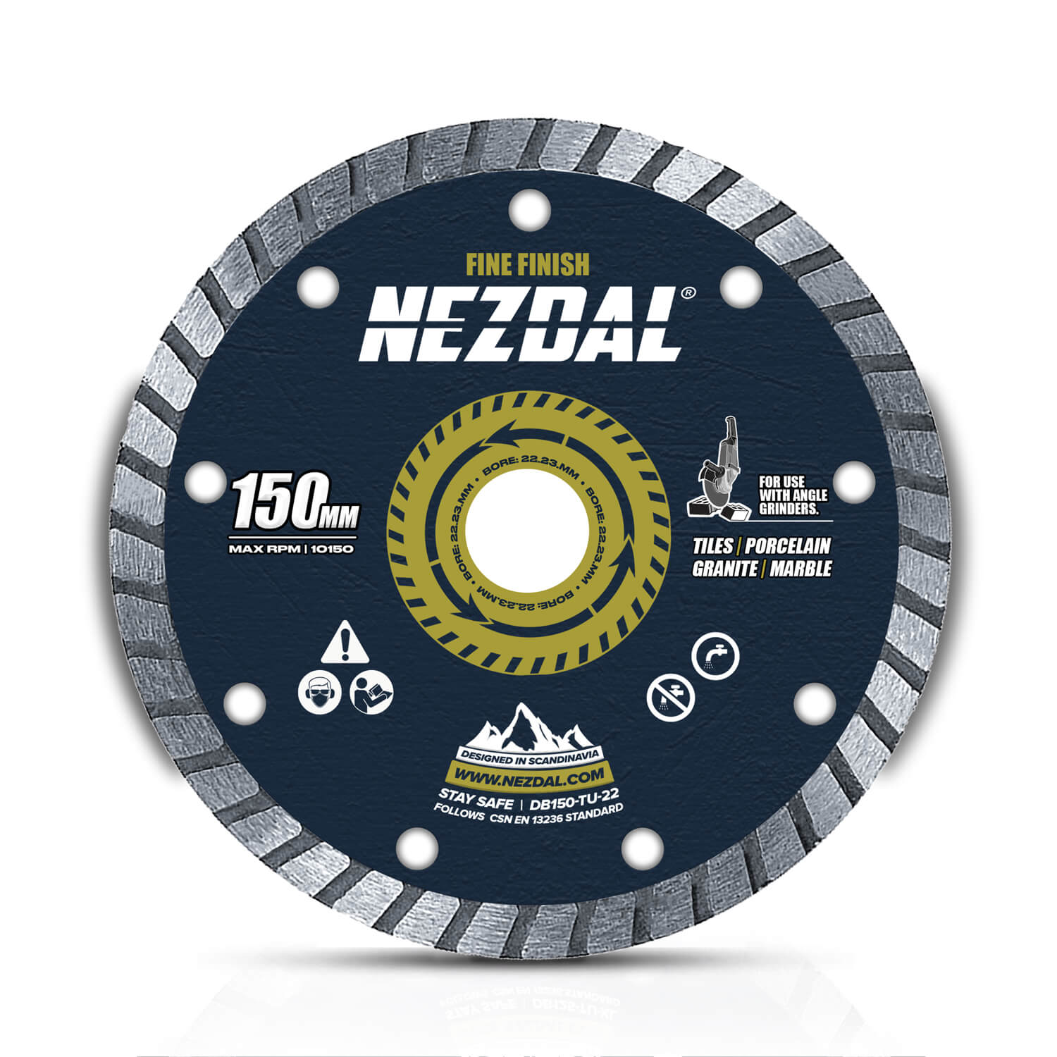 150mm | Tiles, Marble, Granite | Fine Finish | Angle grinder disc