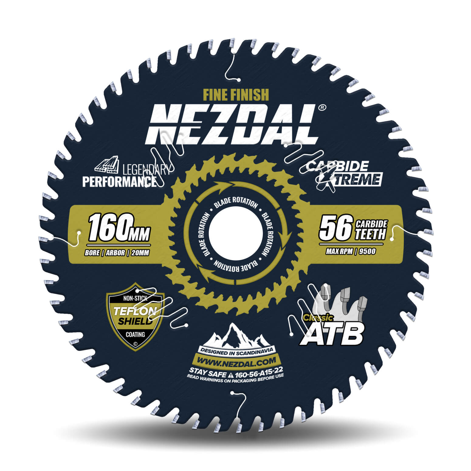 160mm | 56T | Fine Finish | Wood | 2,2mm Kerf