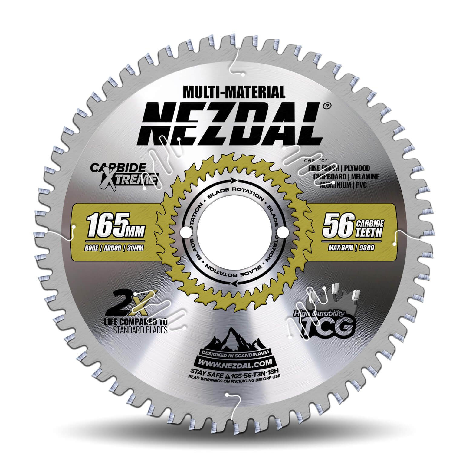 165mm | 56T | Multi-Material | Fine Finish | 30mm Arbor