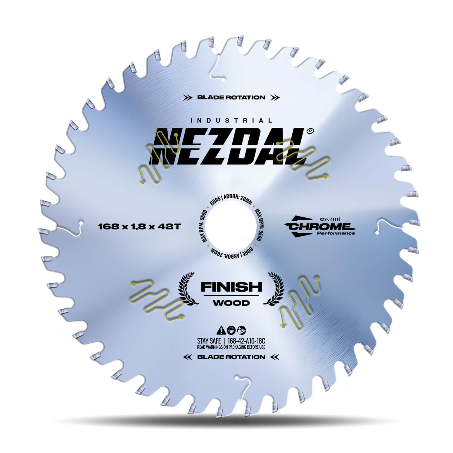 168mm | 42T | Finish | Wood | Industrial Quality