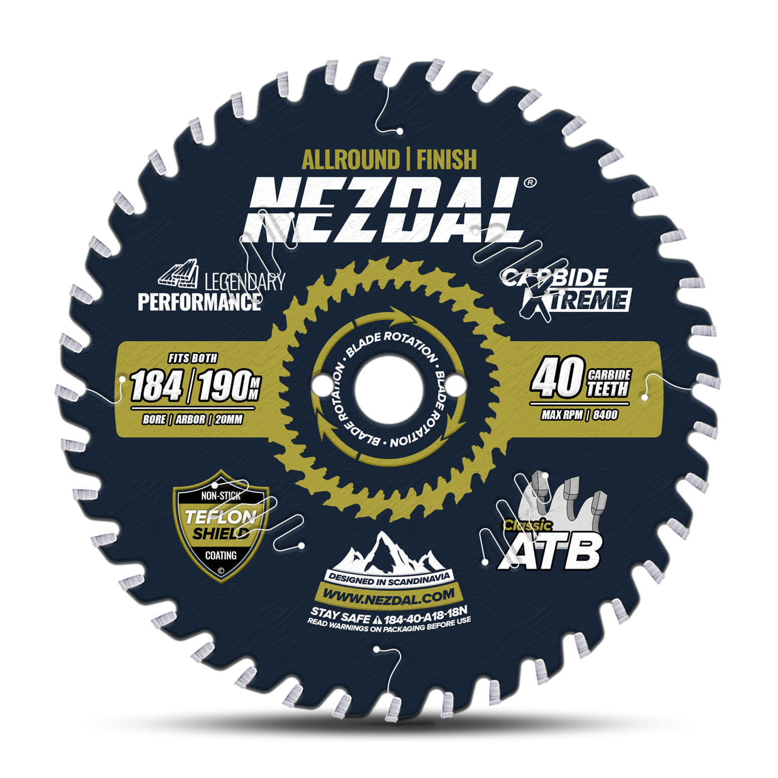 184/190mm | 40T | Finish | Wood | 20/16/15,87mm Arbor