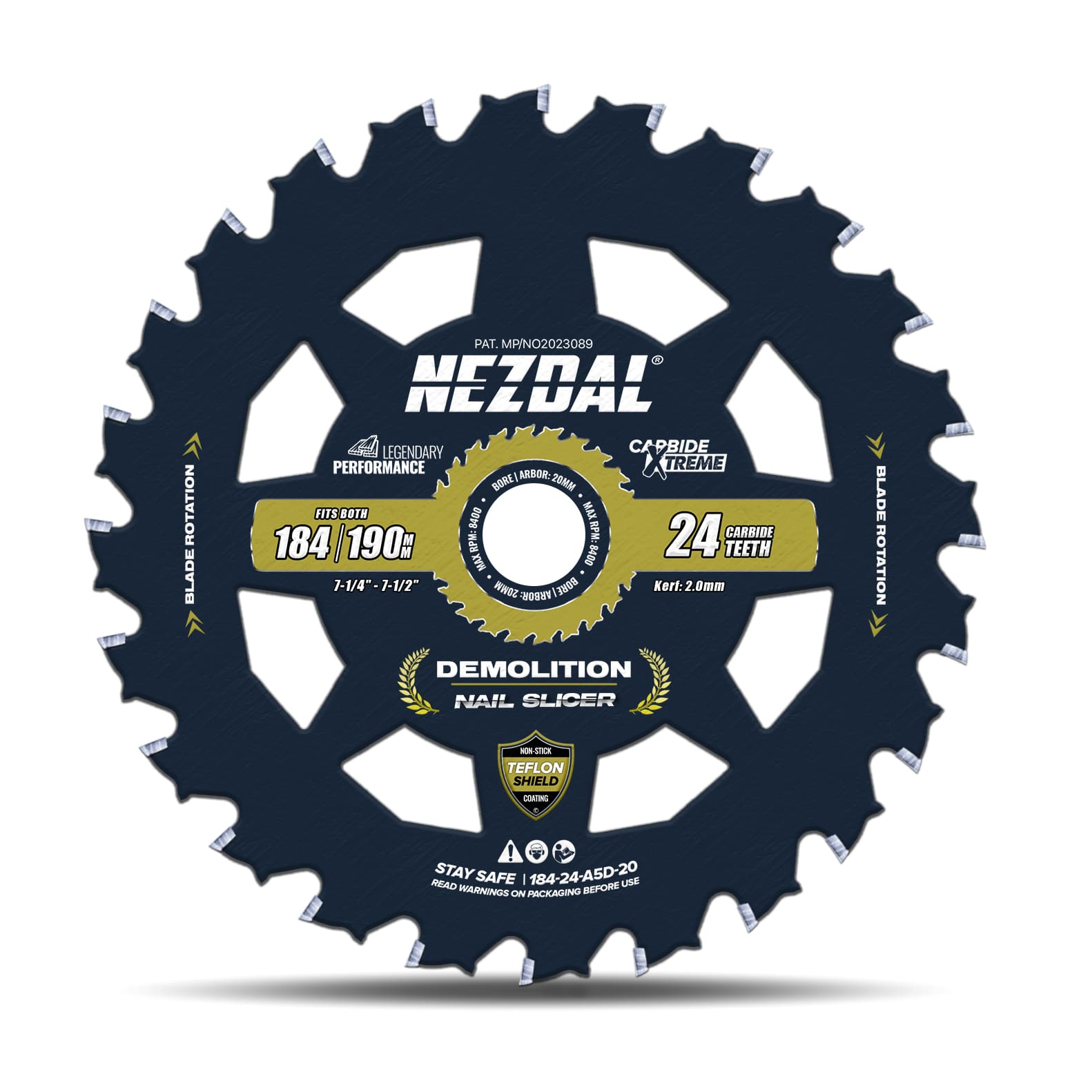 184/190mm | Wood & Nails | 15X Life | Nail-Slicer® | 20/16/15,87mm Arbor