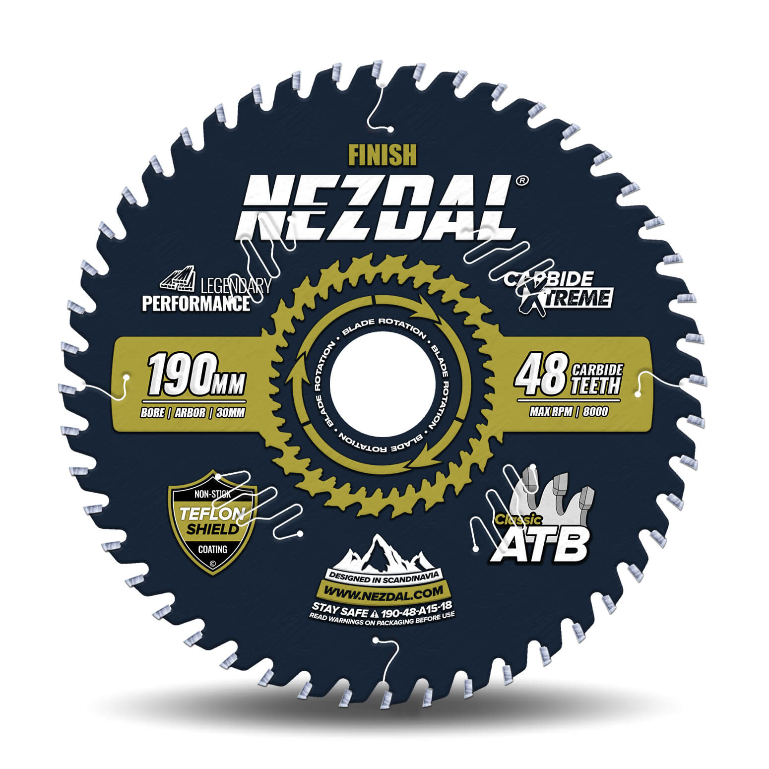 190mm | 48T | Finish | 30mm Arbor