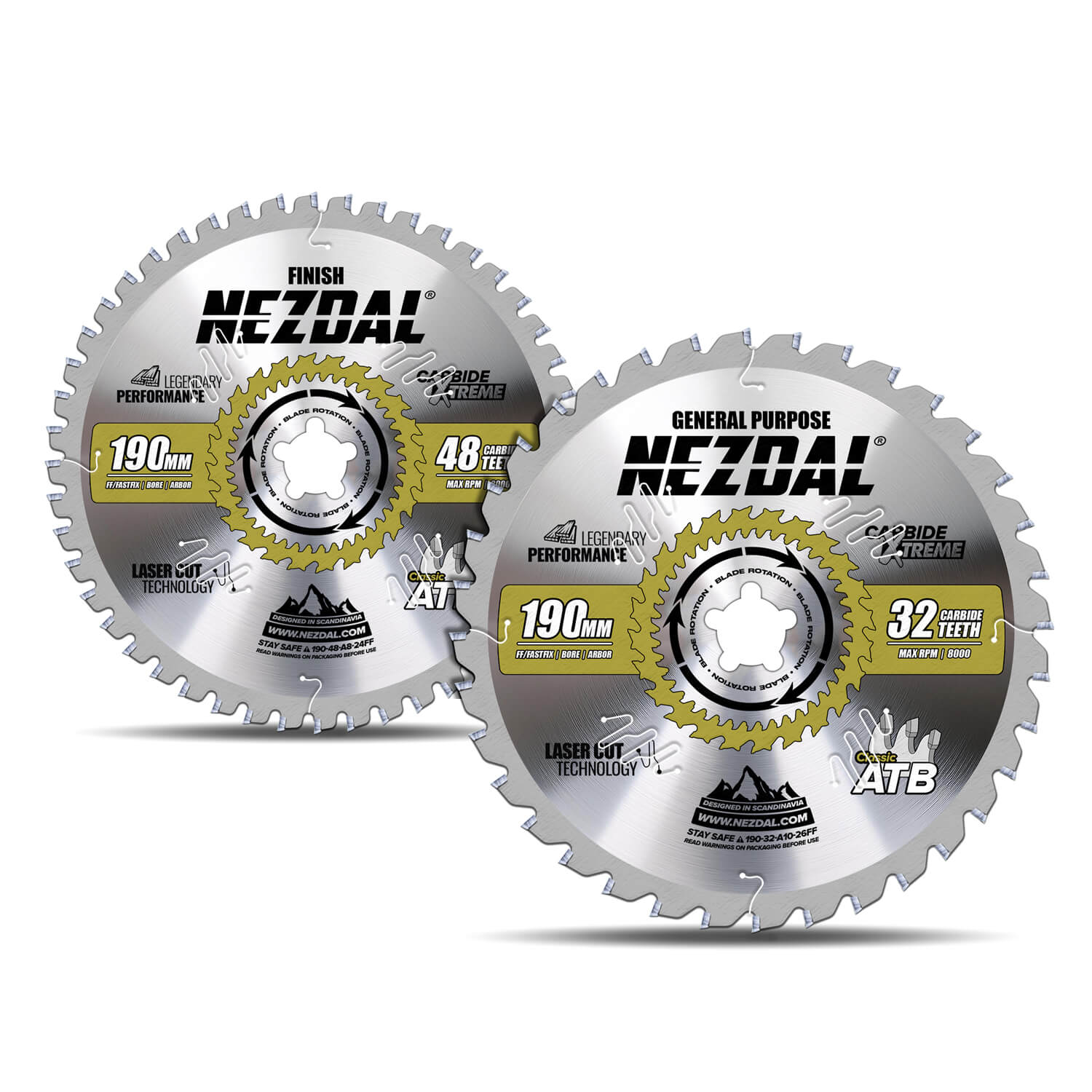 190mm Duo | 32, 48T | General Purpose, Finish | FastFix Arbor | Fits Festool CS50