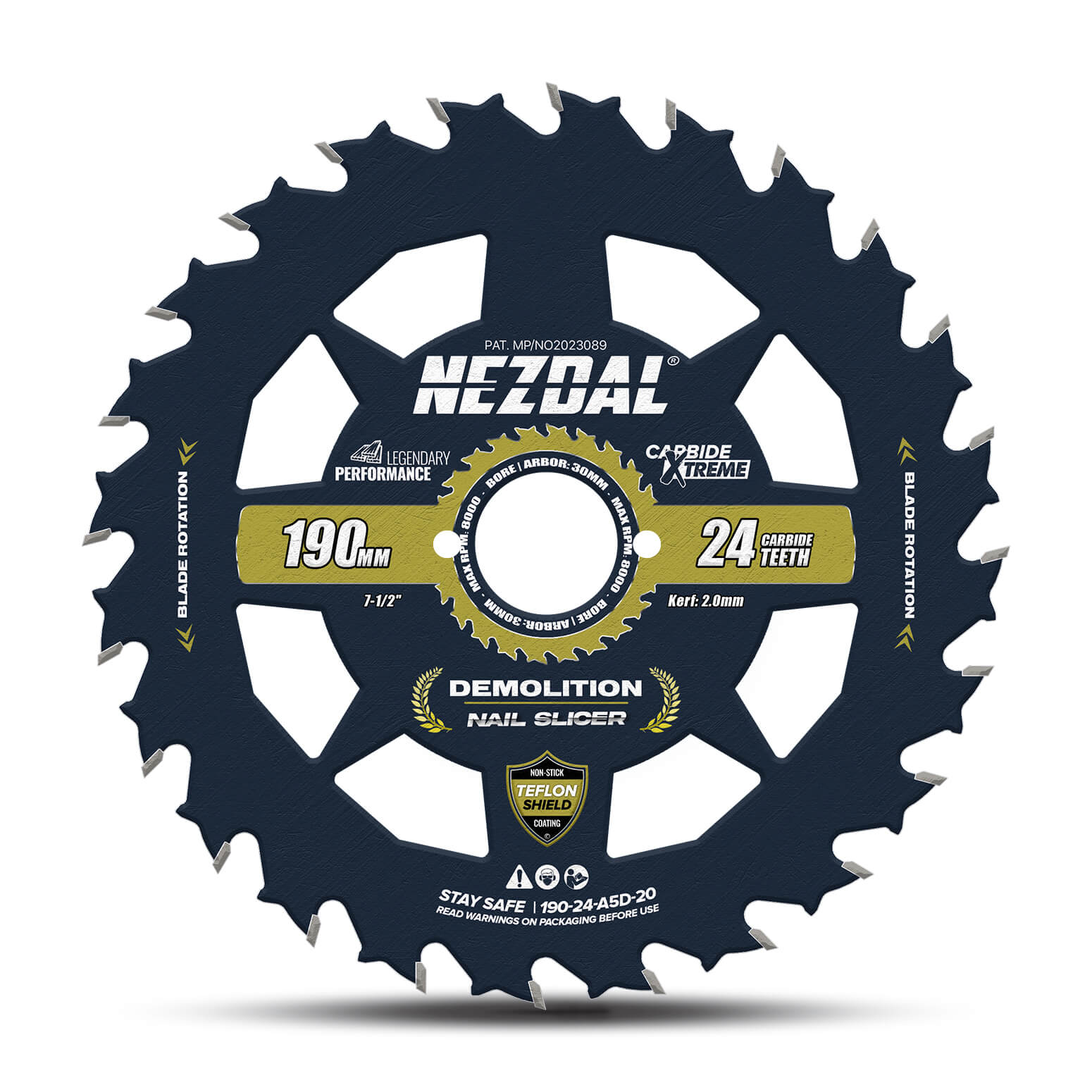 190mm | Wood & Nails | 15X Life | Nail-Slicer® | 30mm Arbor