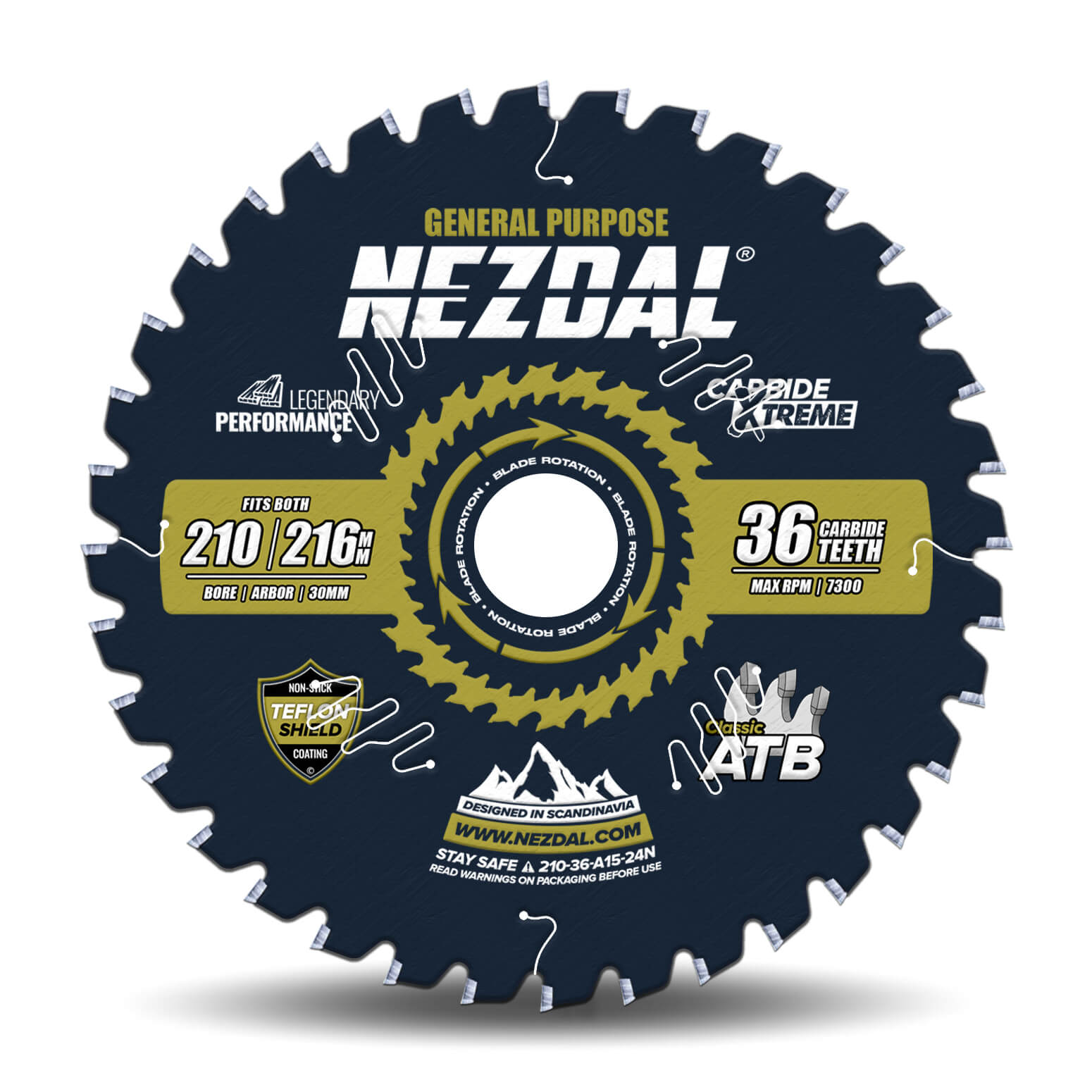 210mm | 36T | General Purpose | Wood | 2,4mm Kerf