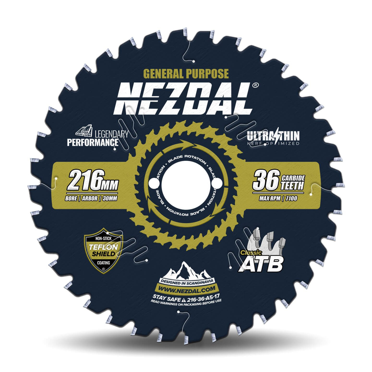 216mm | 36T | General Purpose | Wood | Ultra Thin Kerf | Ideal for battery saws