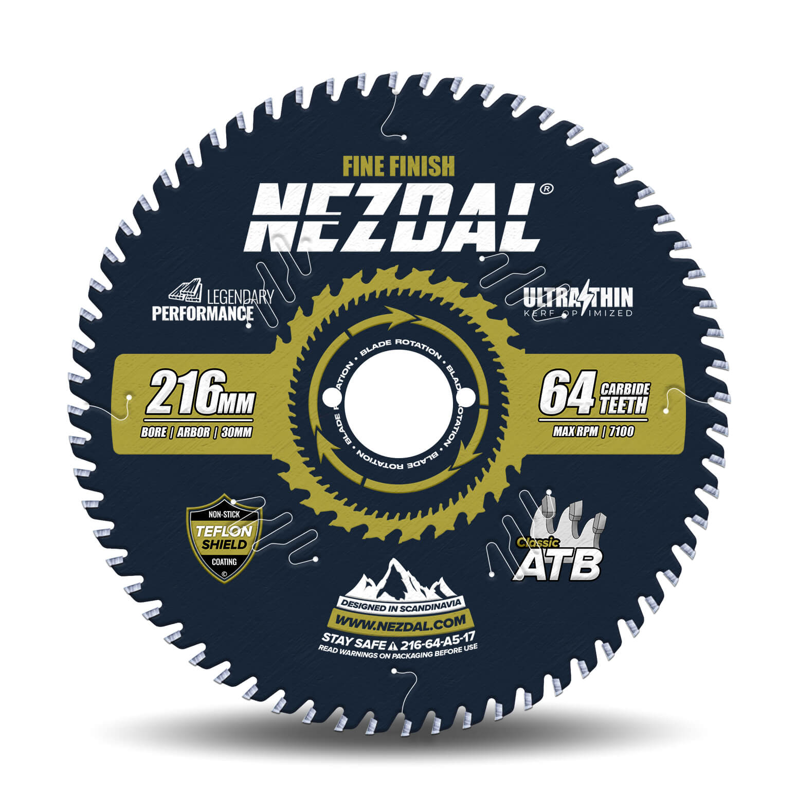 216mm | 64T | Fine Finish | Wood | Ultra Thin Kerf | Ideal for battery saws