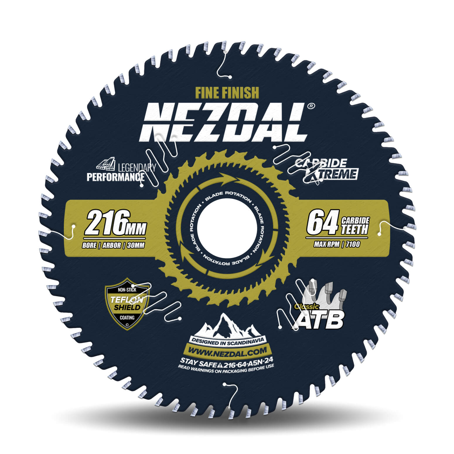 216mm | 64T | Fine Finish | Wood | Miter Saw