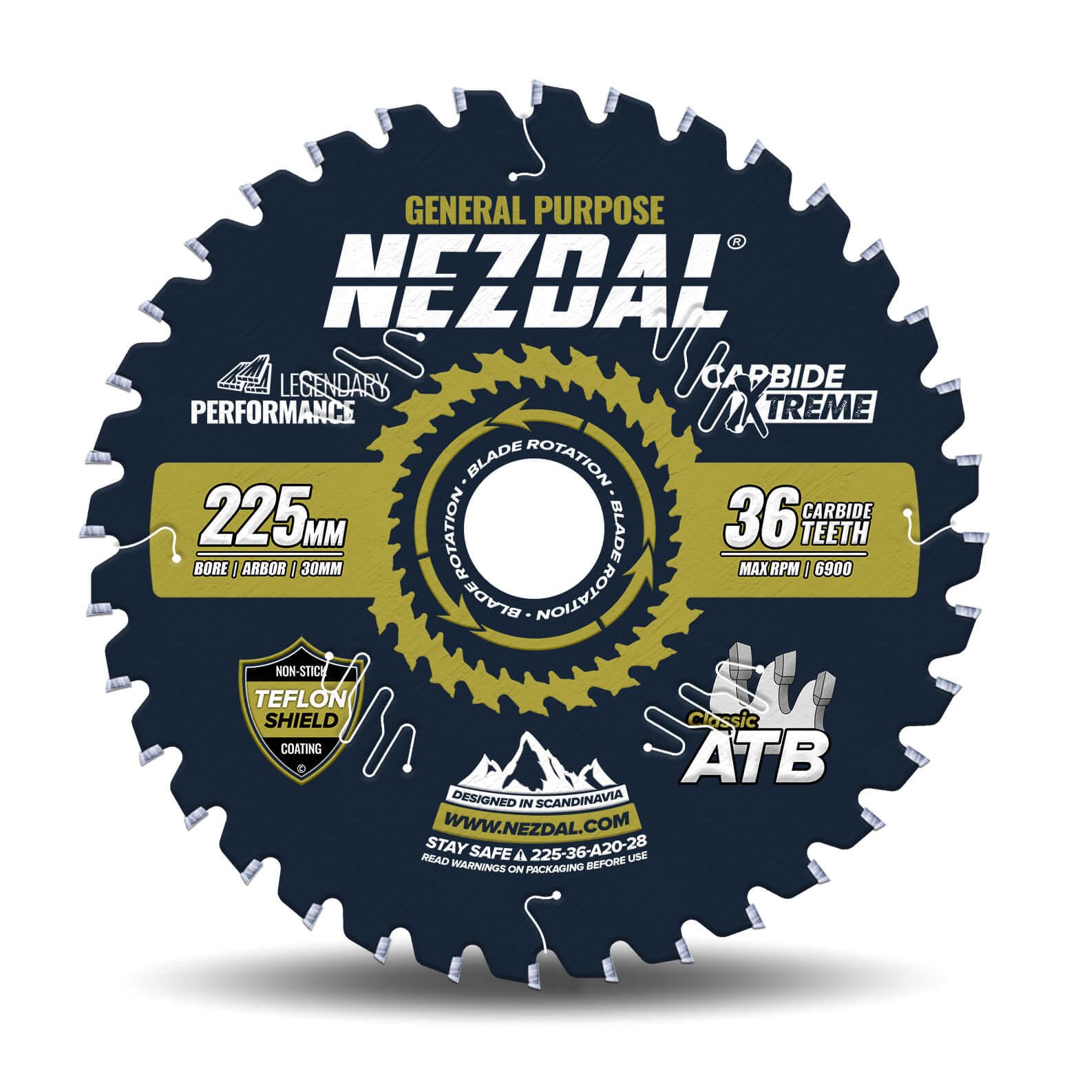 225mm | 36T | General Purpose | Wood