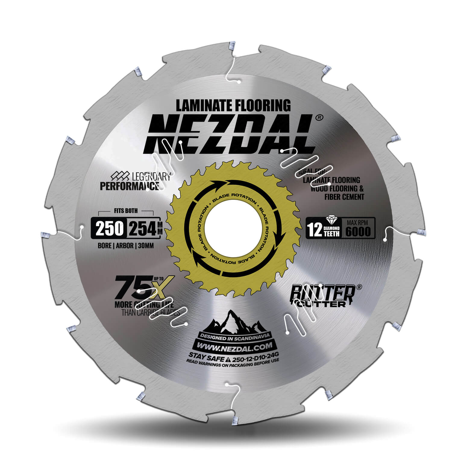 250/254mm | Laminate Flooring, Fibercement | Diamond Teeth | 75X Life