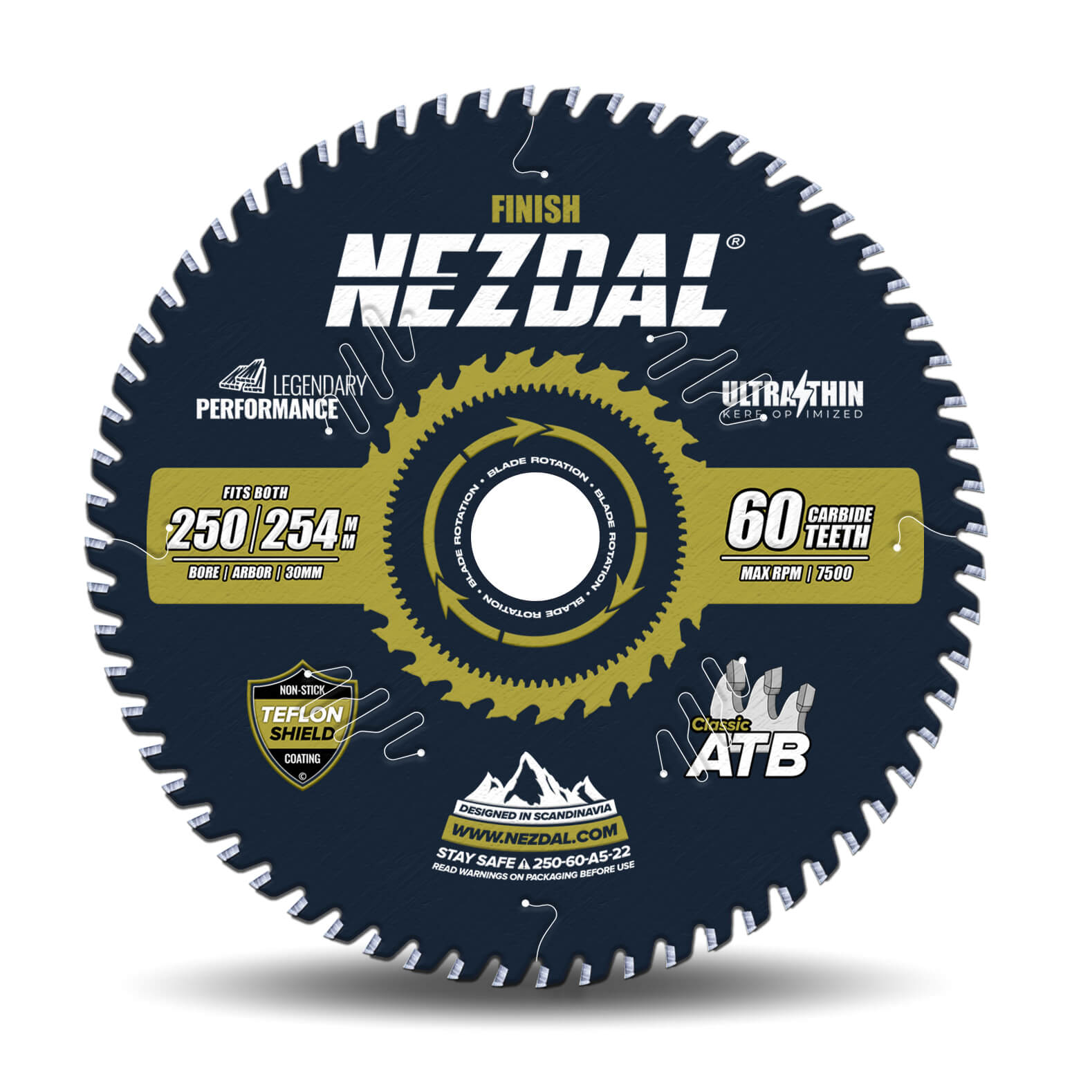 250/254mm | 60T | Finish | Wood | Ultra Thin Kerf | Ideal for battery saws