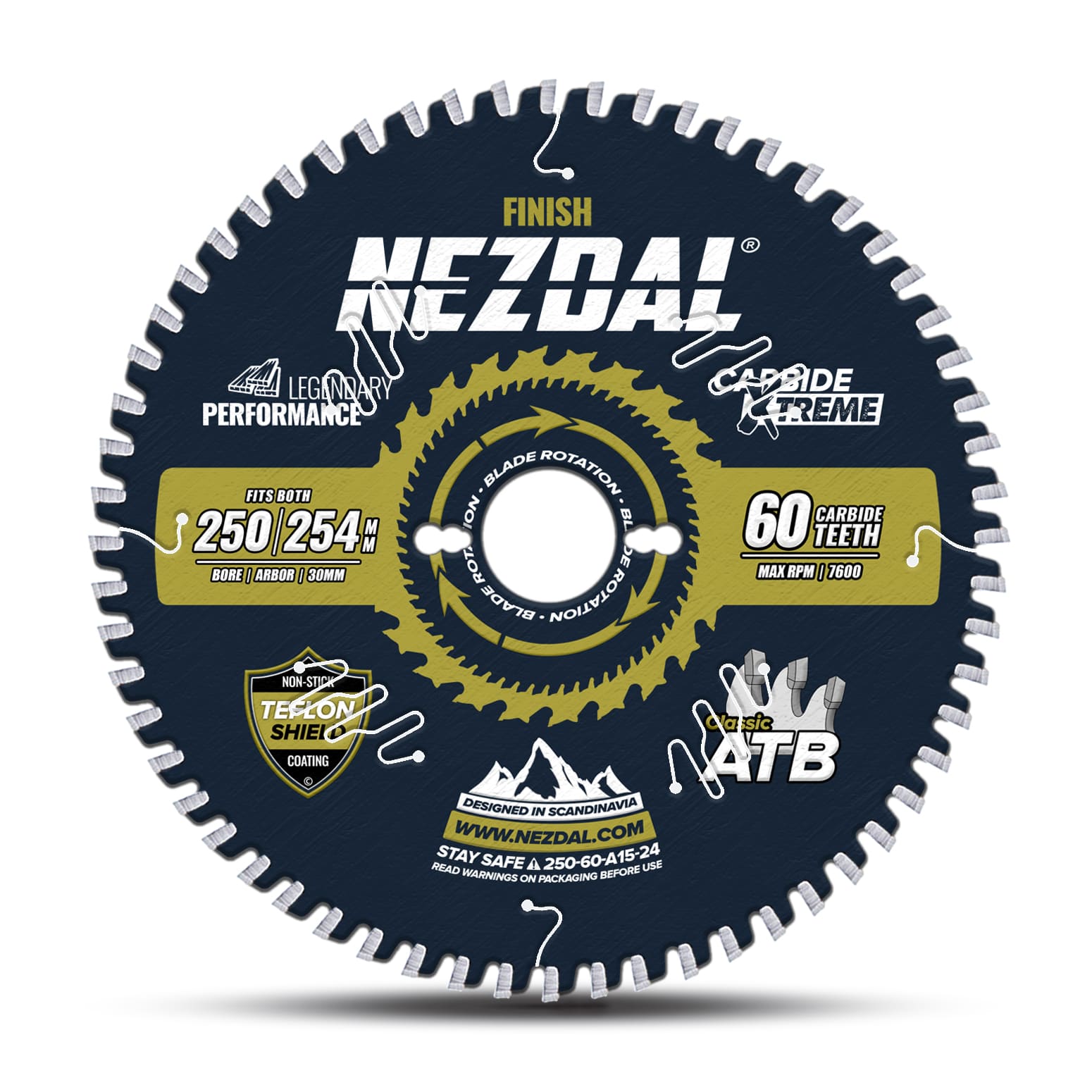 250/254mm | 60T | Finish | Wood | 2,4mm Kerf | Table Saw