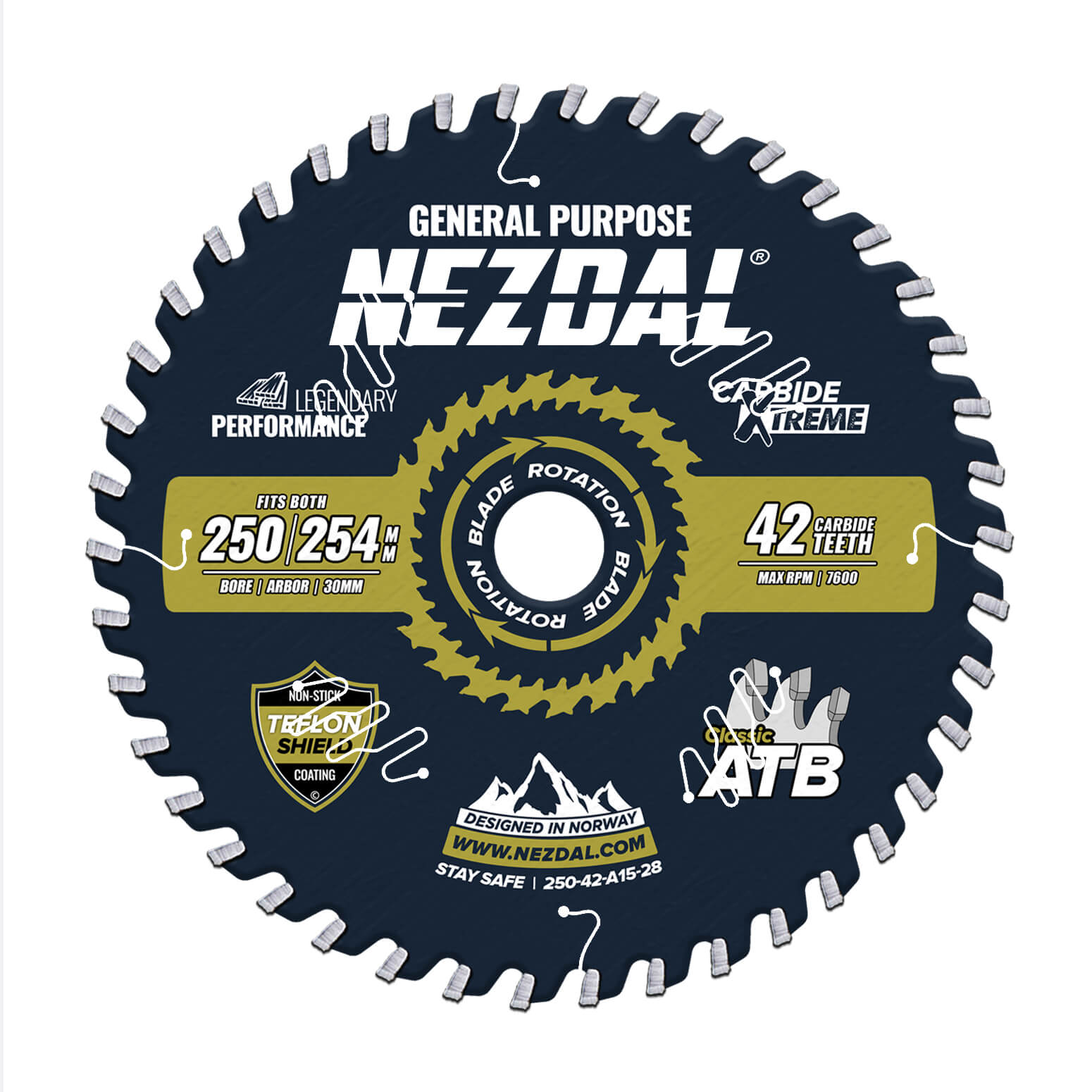 250/254mm | 42T | General Purpose | Wood | 2,8mm Kerf