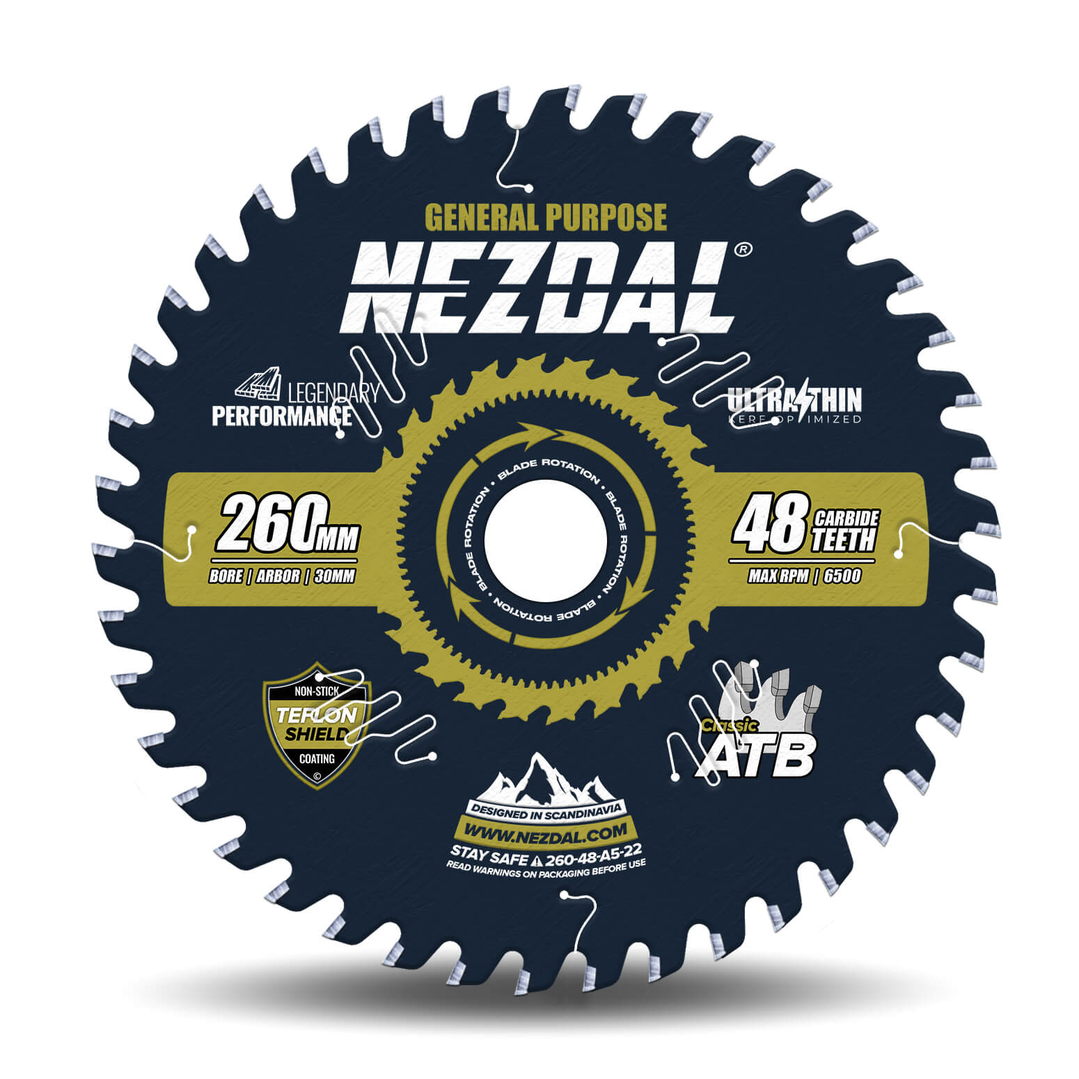 260mm | 48T | General Purpose | Wood | Ultra Thin Kerf | Ideal for battery saws