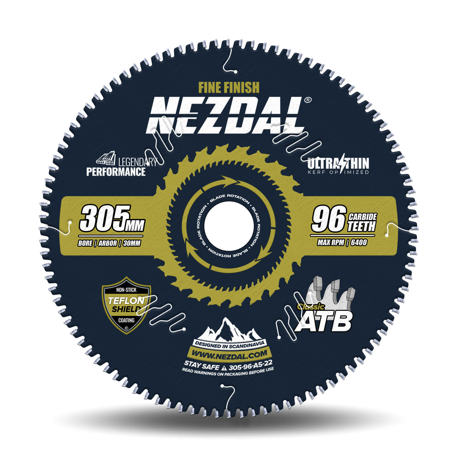 305mm | 96T | Fine Finish | Wood | Ultra Thin Kerf | Ideal for battery saws