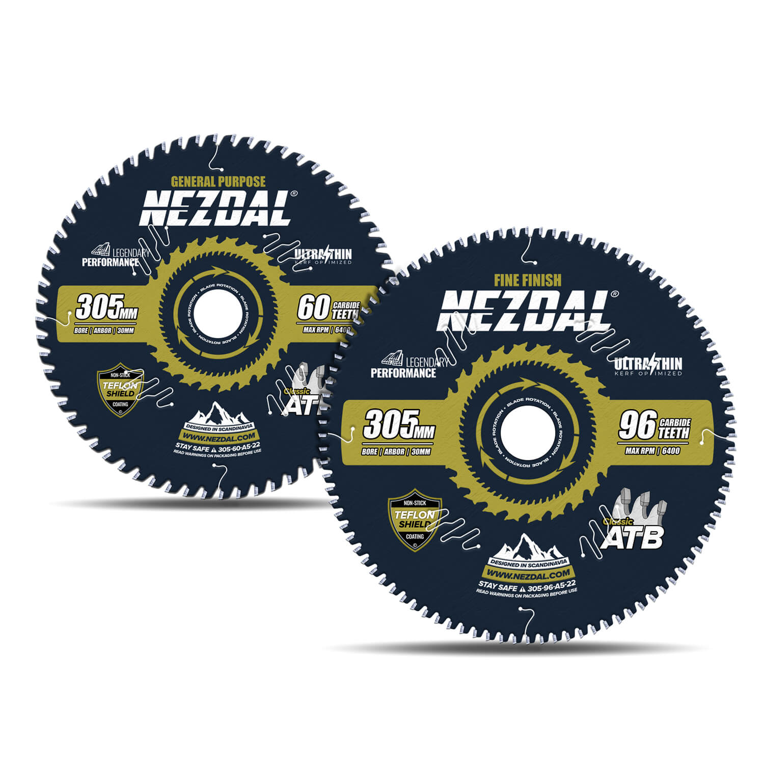 305mm Duo | 60, 96T | General Purpose, Fine Finish | Ultra Thin Kerf | Ideal for battery saws