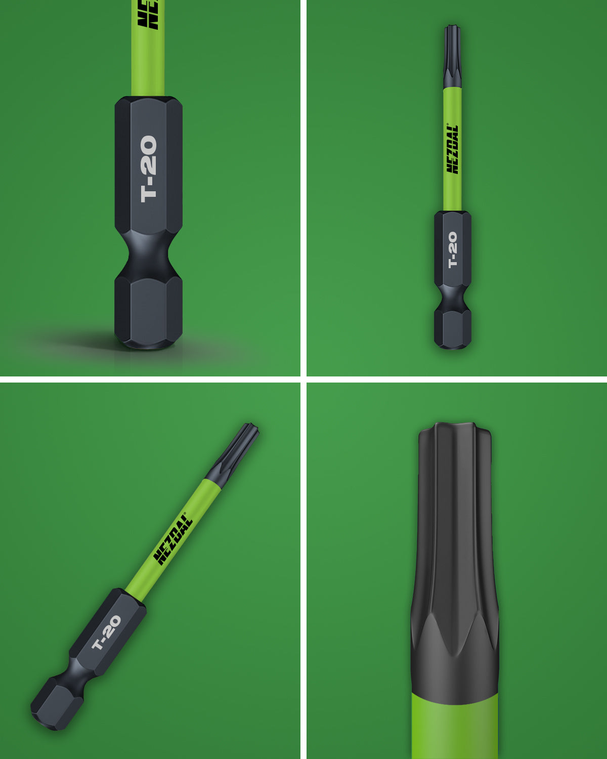 T20 | Bits | 60mm length | Color-coded | Perfect fit | For Impact & Drill Drivers | 5 pcs