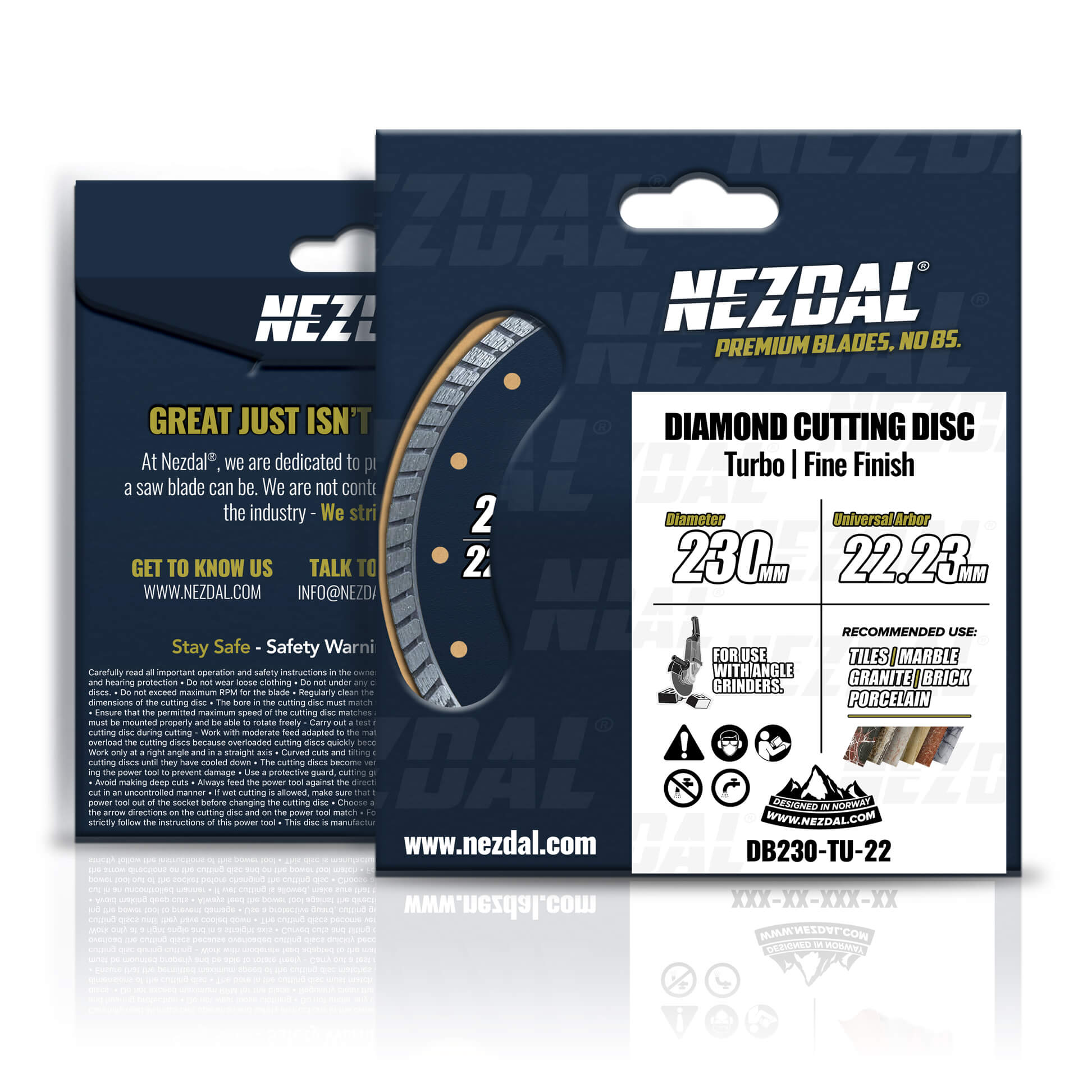 230mm | Tiles, Marble, Granite | Fine Finish | Angle grinder disc